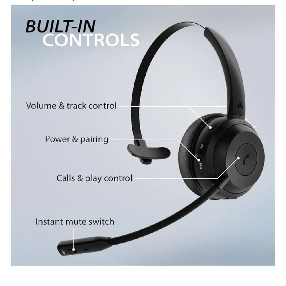 Alto Solo - Wireless Headset with Mic- Bluetooth noise cancelling dual mic